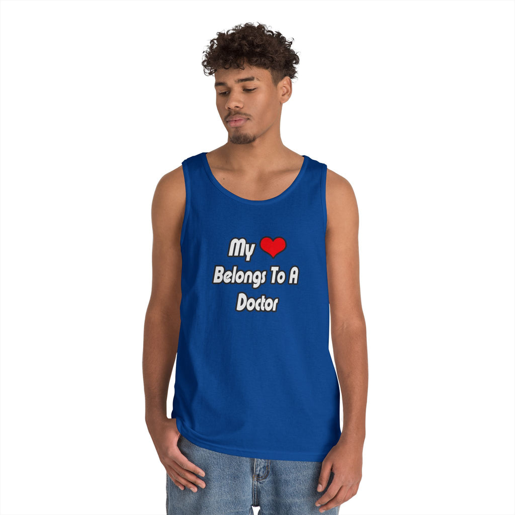My Heart Belongs To A Doctor - Unisex Heavy Cotton Tank Top