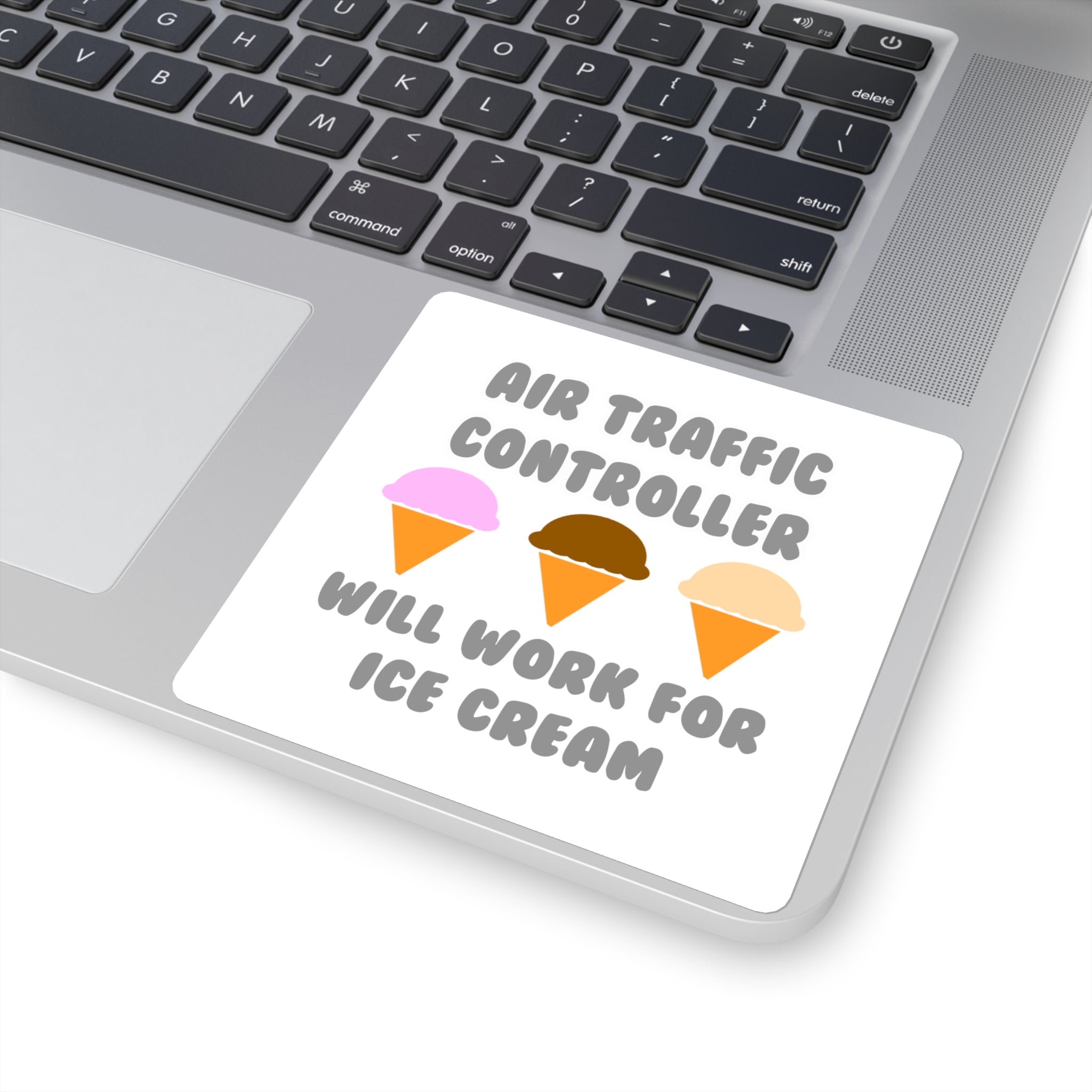 Air Traffic Controller ... Will Work For Ice Cream - Square Stickers