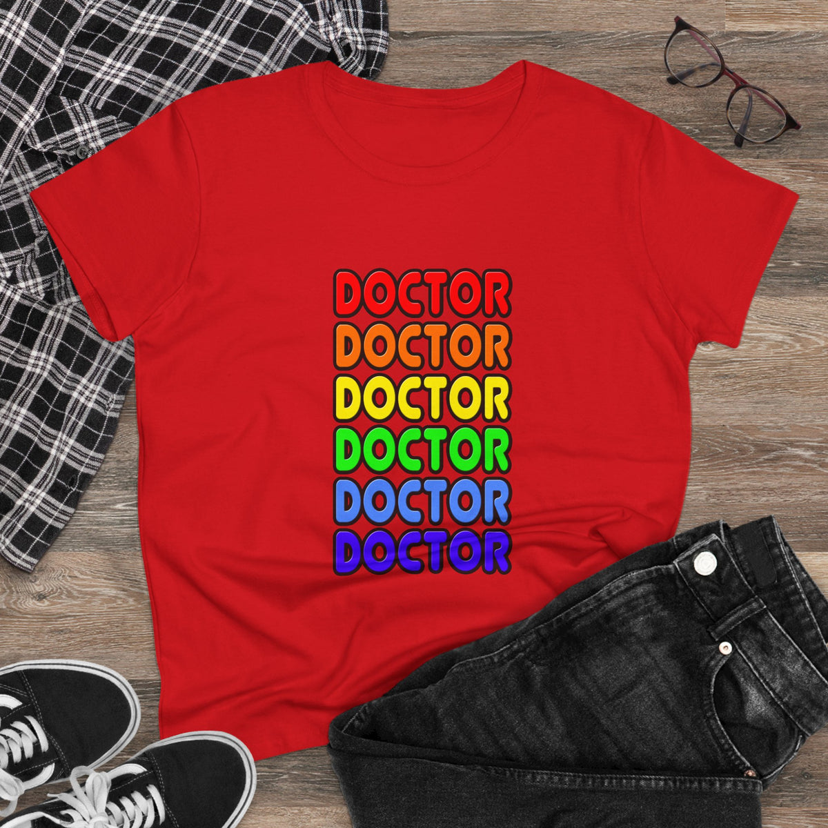 Rainbow Doctor - Women's Midweight Cotton Tee