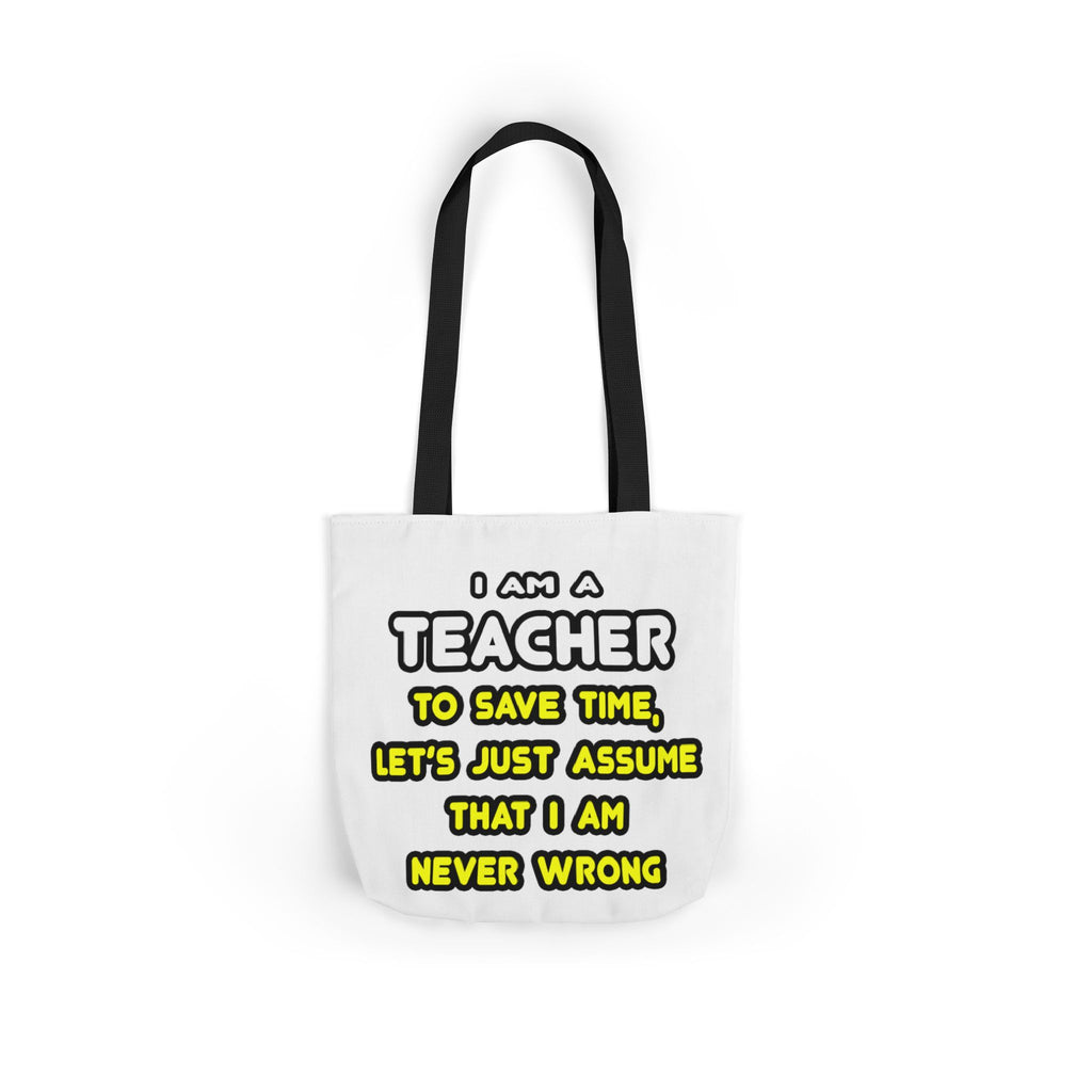 Funny Teacher T Shirts and Gifts - Canvas Tote Bag, 5-Color Straps