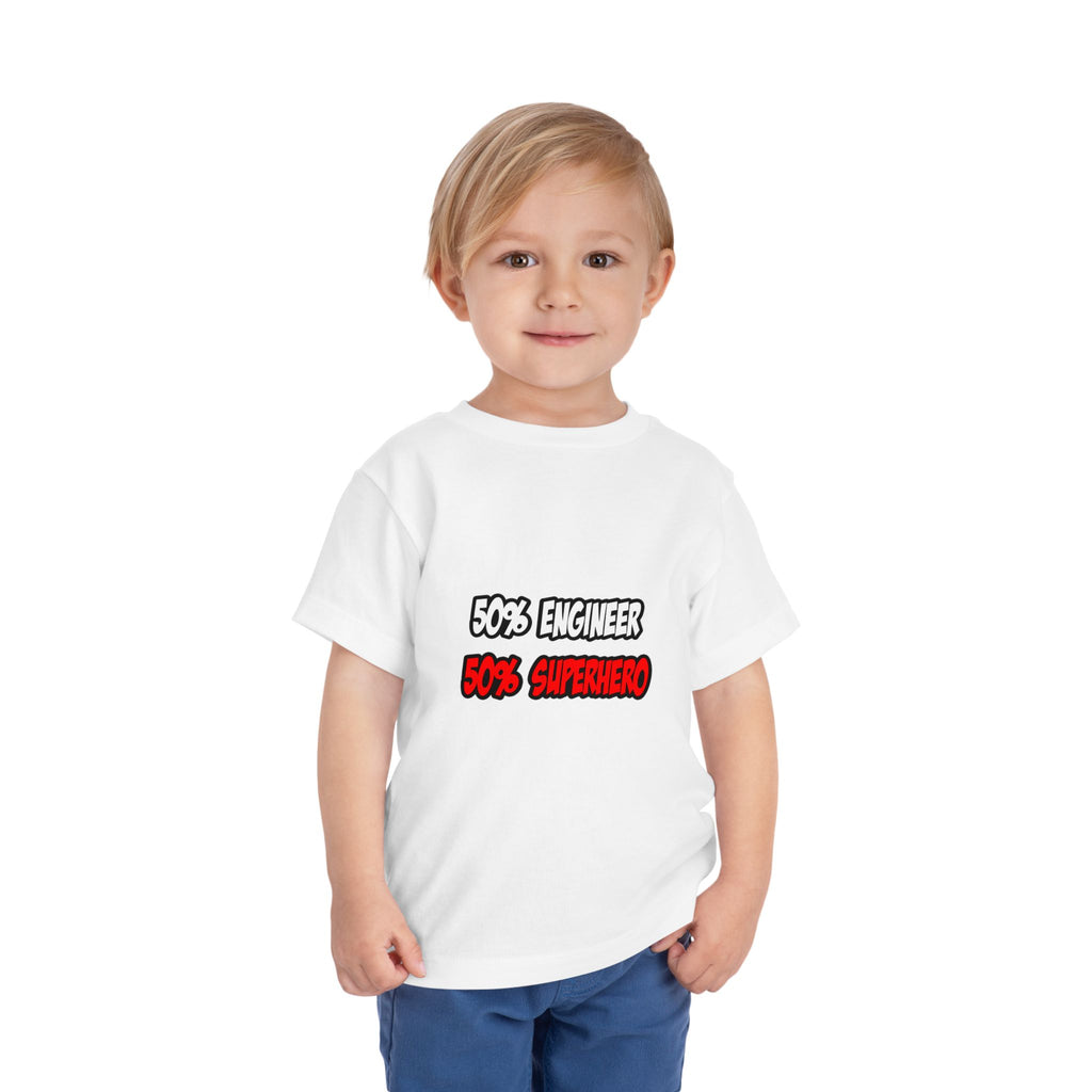 Half Engineer...Half Superhero - Toddler Short Sleeve Tee
