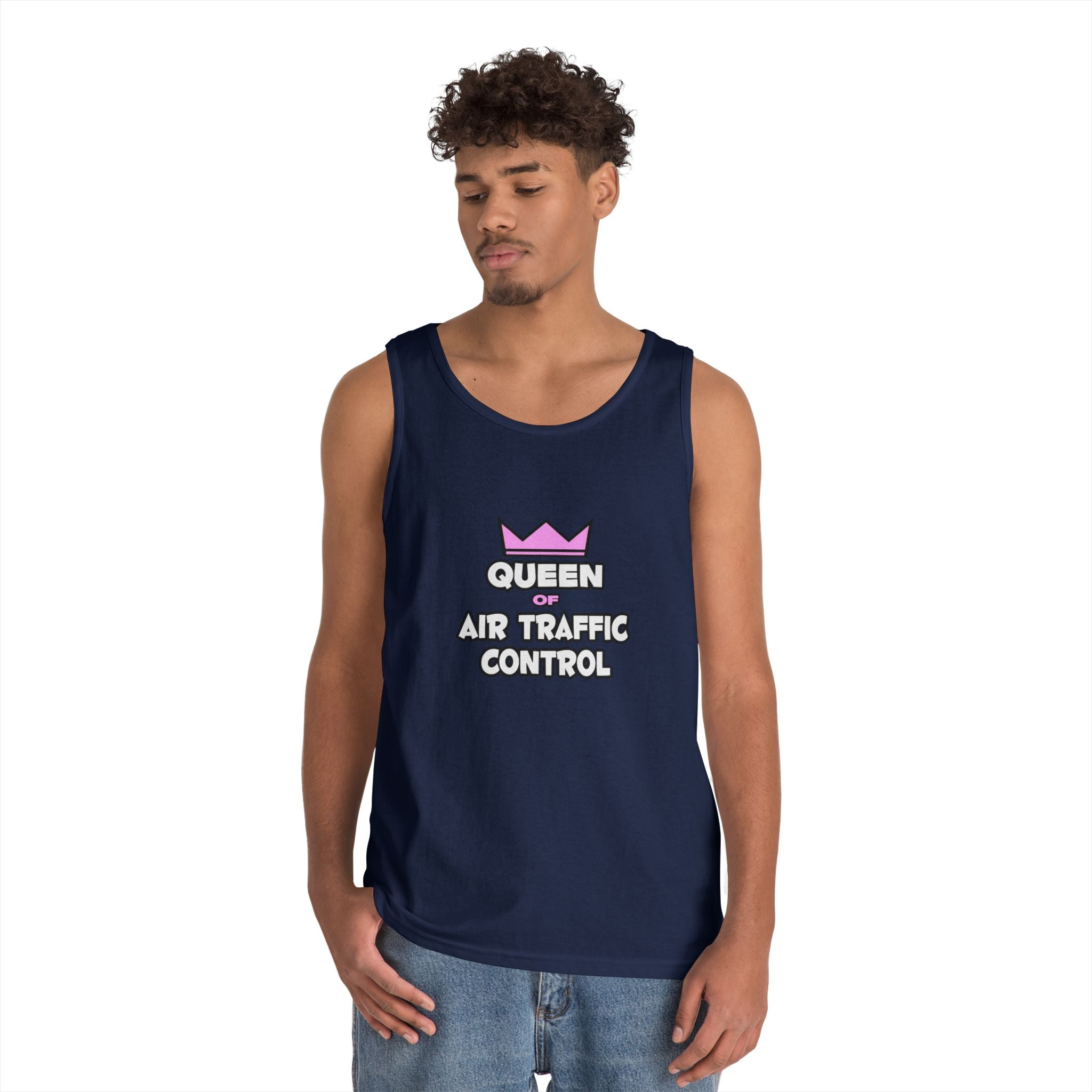 Queen of Air Traffic Control - Unisex Heavy Cotton Tank Top