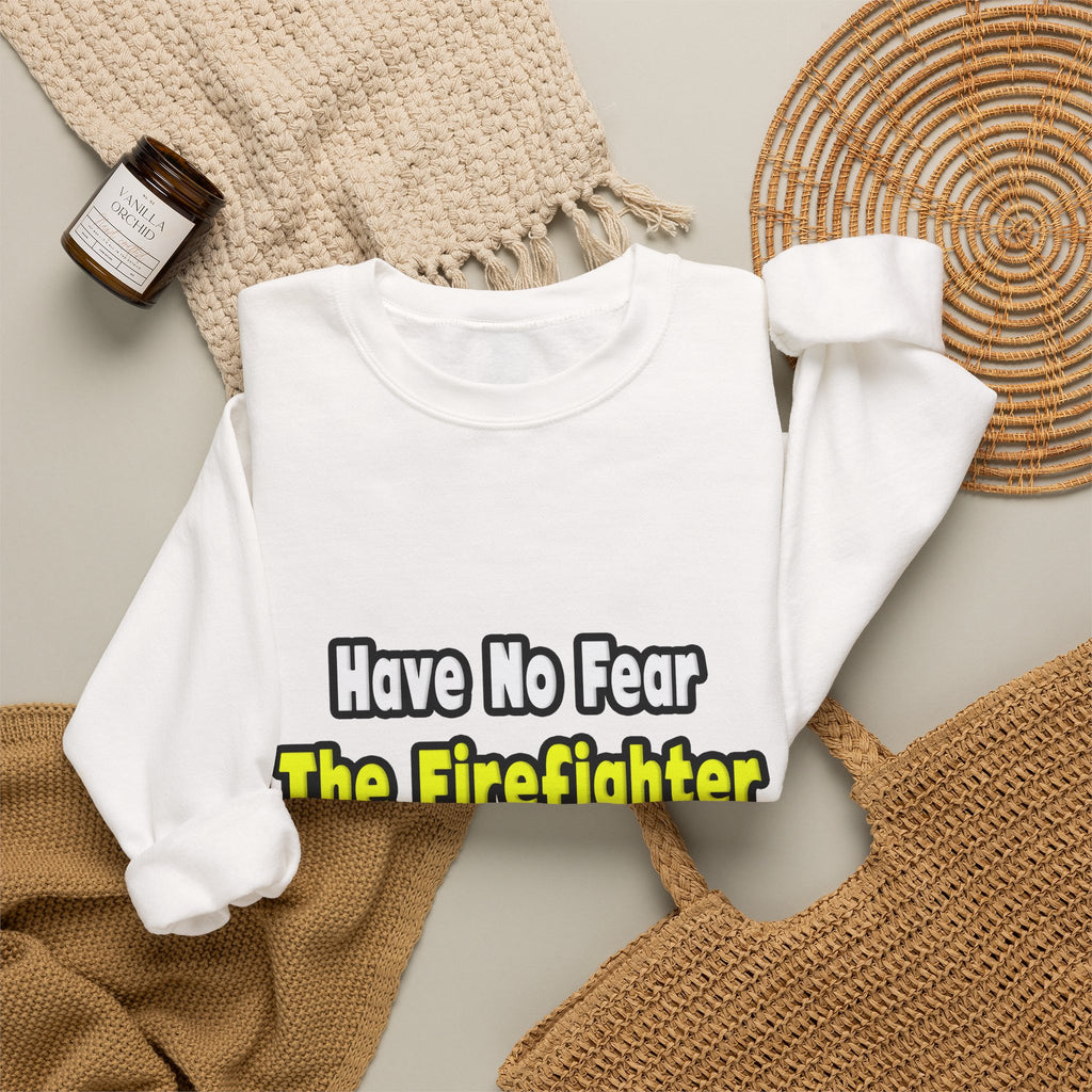No Fear, The Firefighter Is Here - Unisex Heavy Blend™ Crewneck Sweatshirt