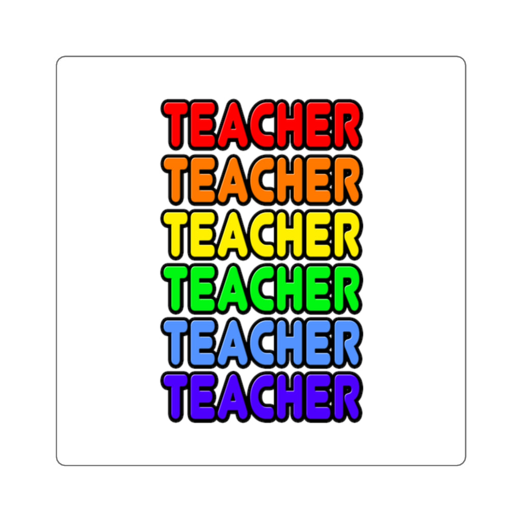 Rainbow Teacher - Square Stickers