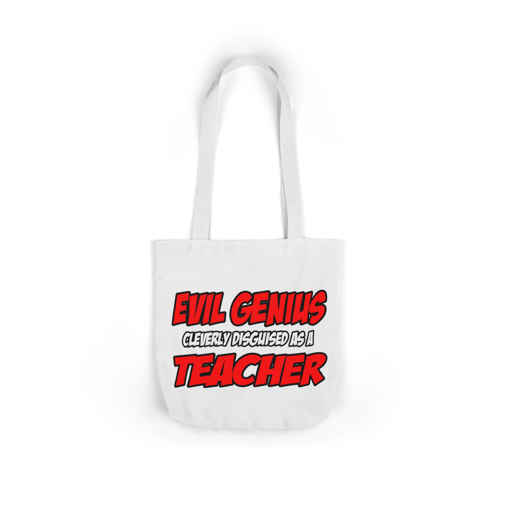 Evil Genius...Teacher - Canvas Tote Bag, 5-Color Straps