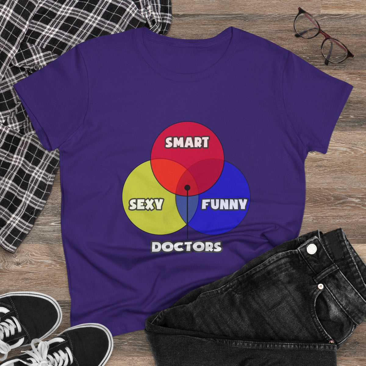 Venn Diagram .. Doctors - Women's Midweight Cotton Tee