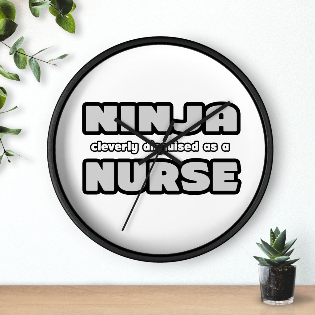 Ninja Cleverly Disguised As A Nurse - Wall Clock