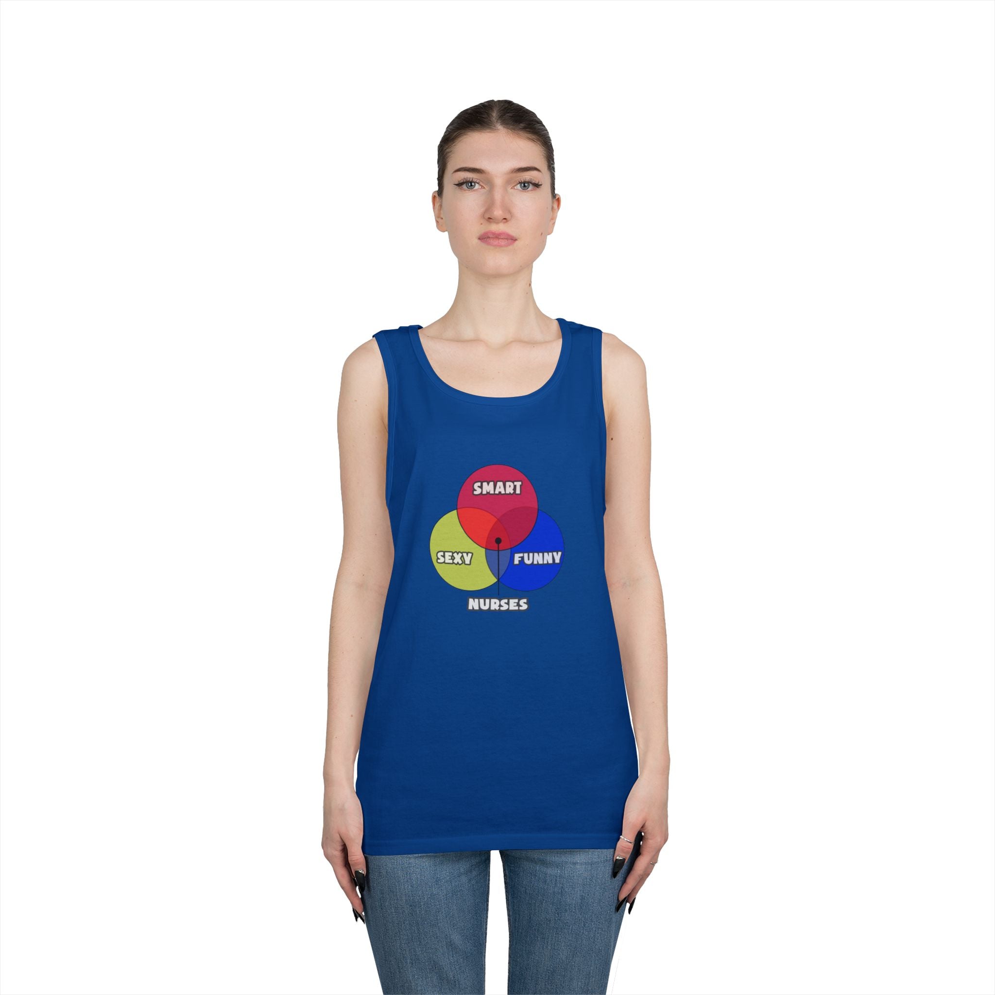 Venn Diagram .. Nurses - Unisex Heavy Cotton Tank Top