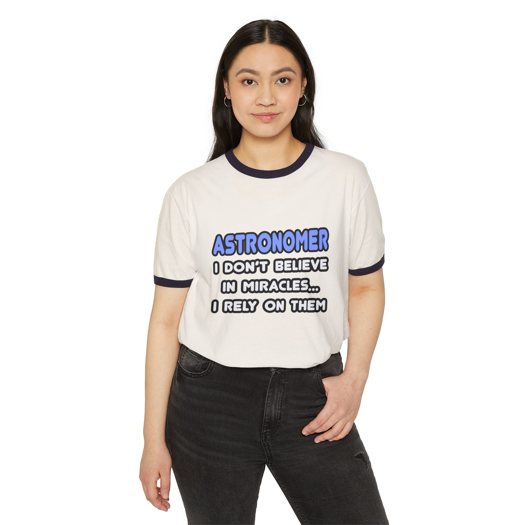 Miracles and Astronomers - Unisex Cotton Ringer T-Shirt