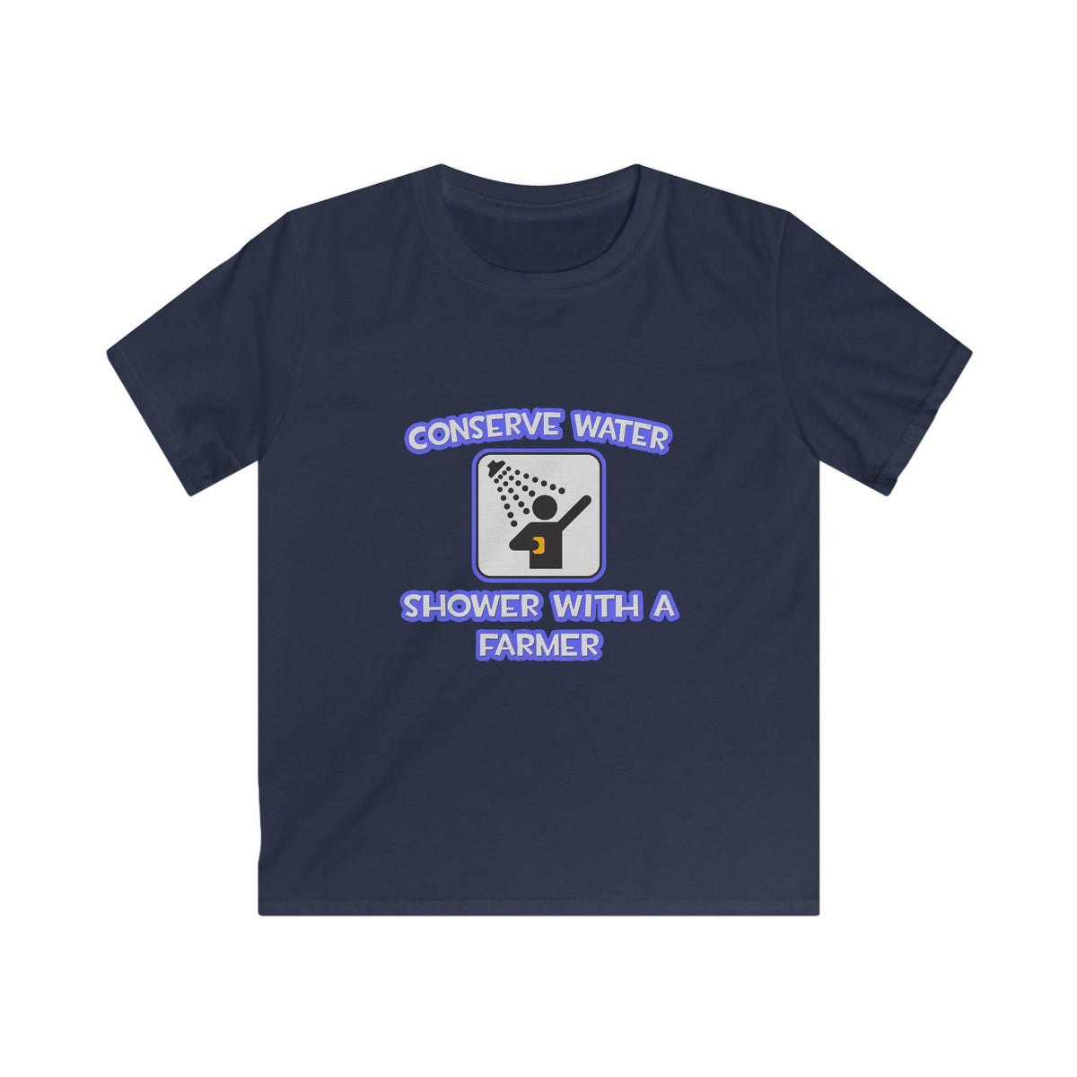 Conserve Water .. Shower With a Farmer - Kids Softstyle Tee