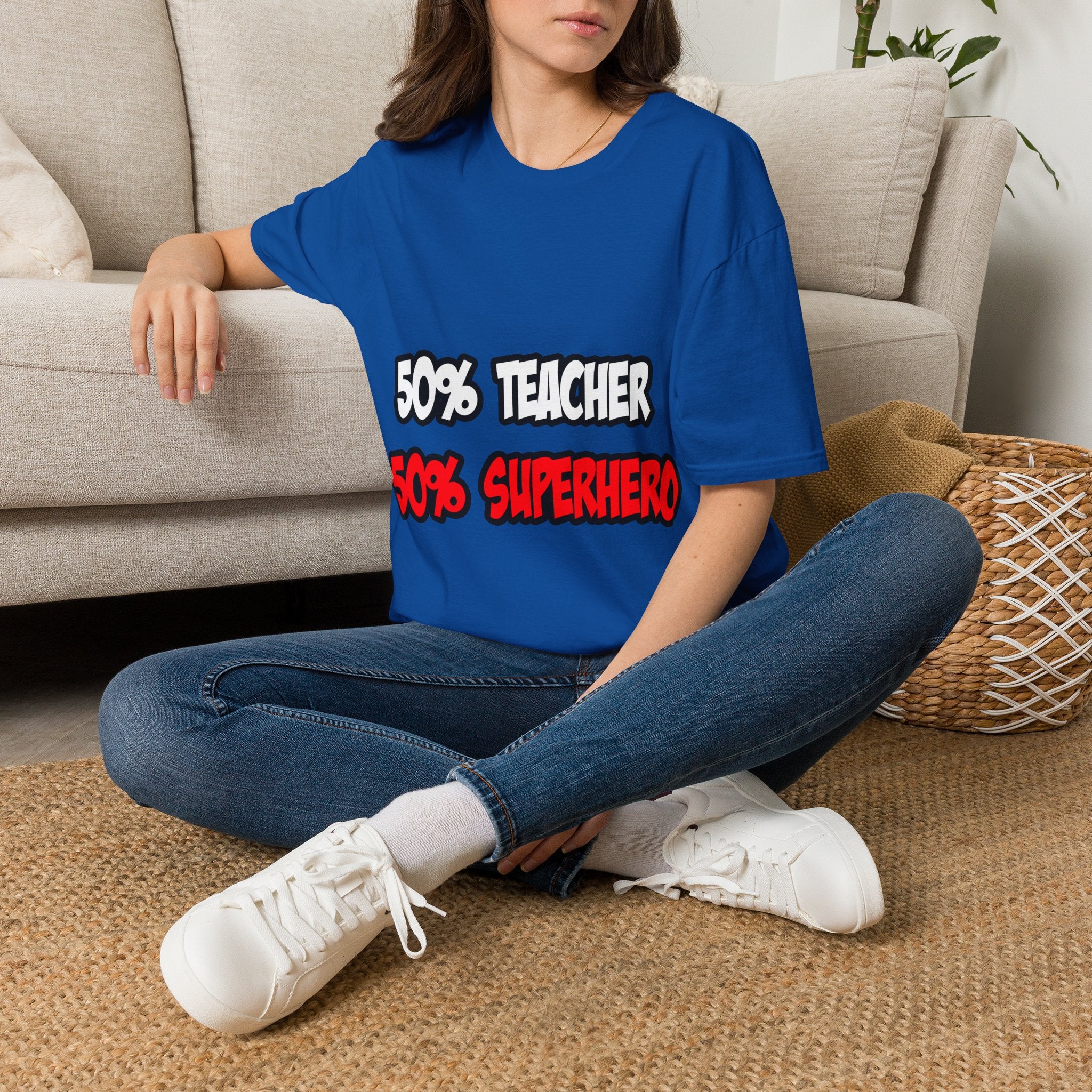 Half Teacher...Half Superhero - Unisex Softstyle T-Shirt