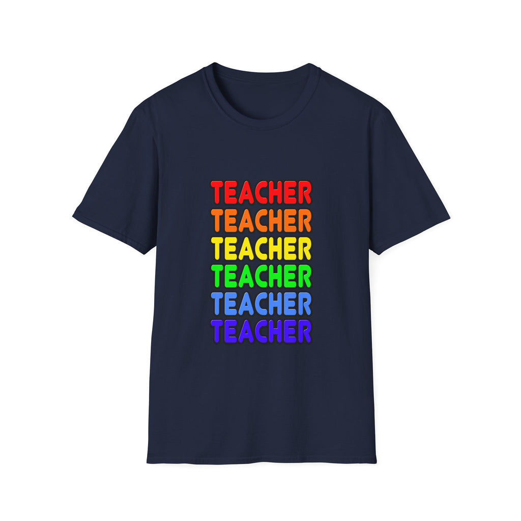 Rainbow Teacher - Unisex Softstyle T-Shirt
