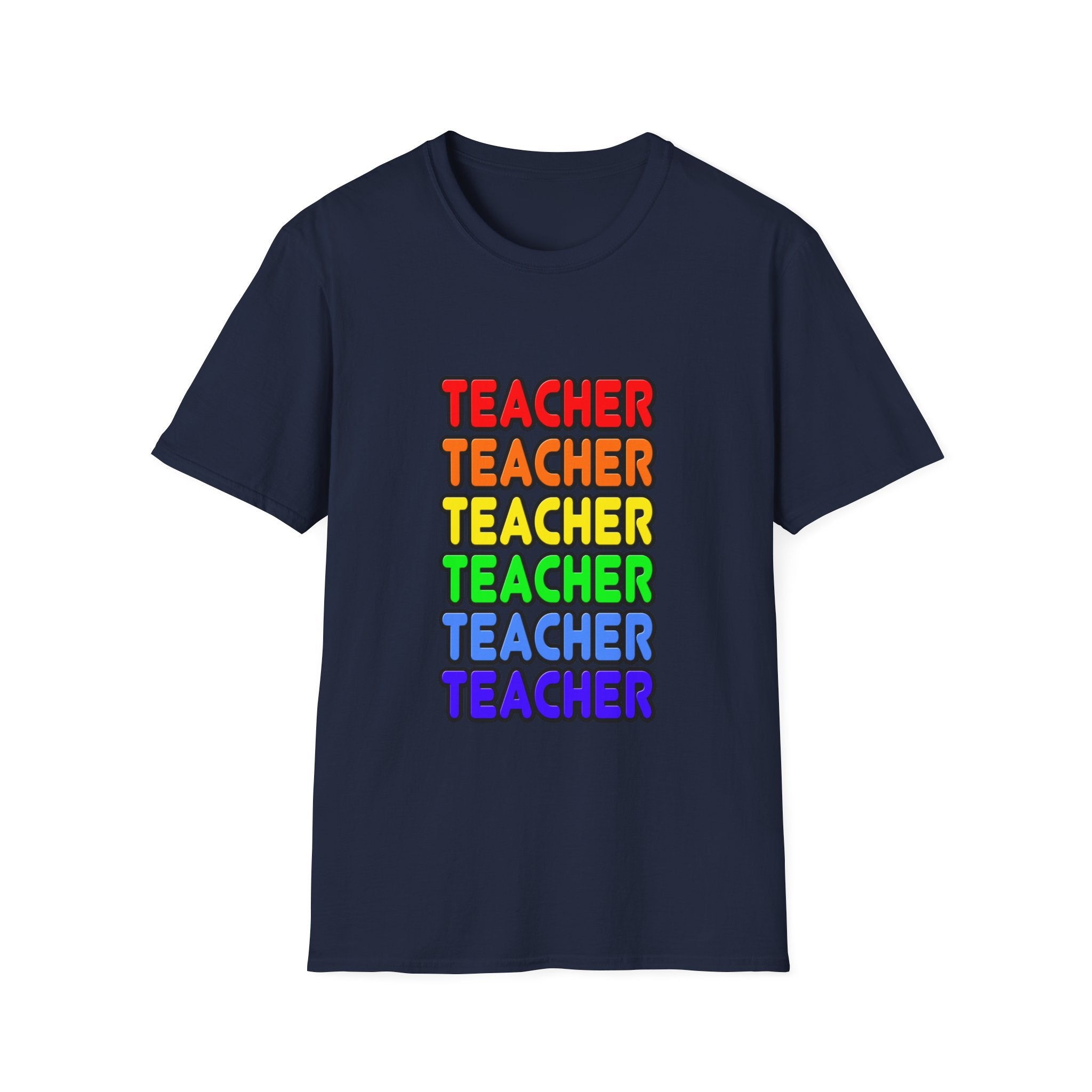 Rainbow Teacher - Unisex Softstyle T-Shirt