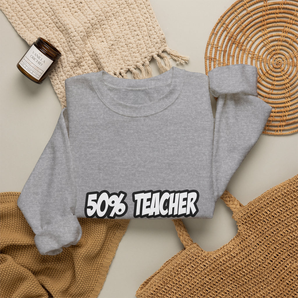 Half Teacher...Half Superhero - Unisex Heavy Blend™ Crewneck Sweatshirt