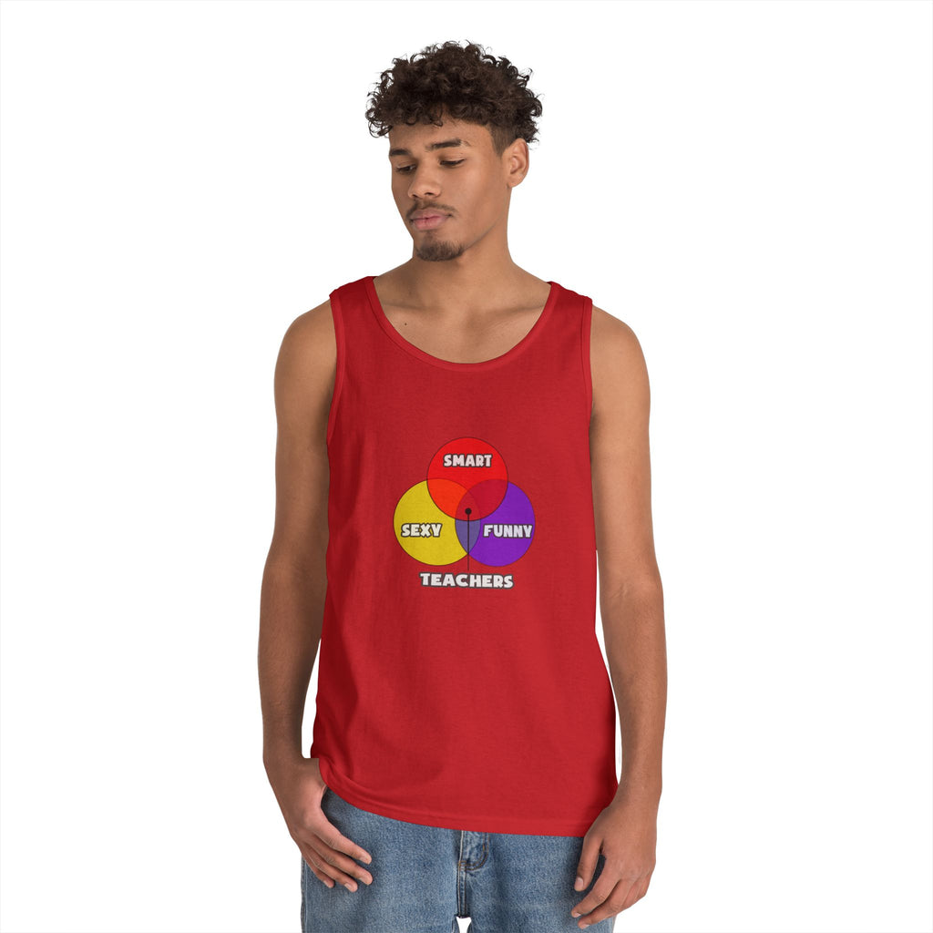 Venn Diagram .. Teachers - Unisex Heavy Cotton Tank Top