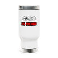 Half Farmer ... Half Superhero - Stainless Steel Travel Mug with Handle, 14oz