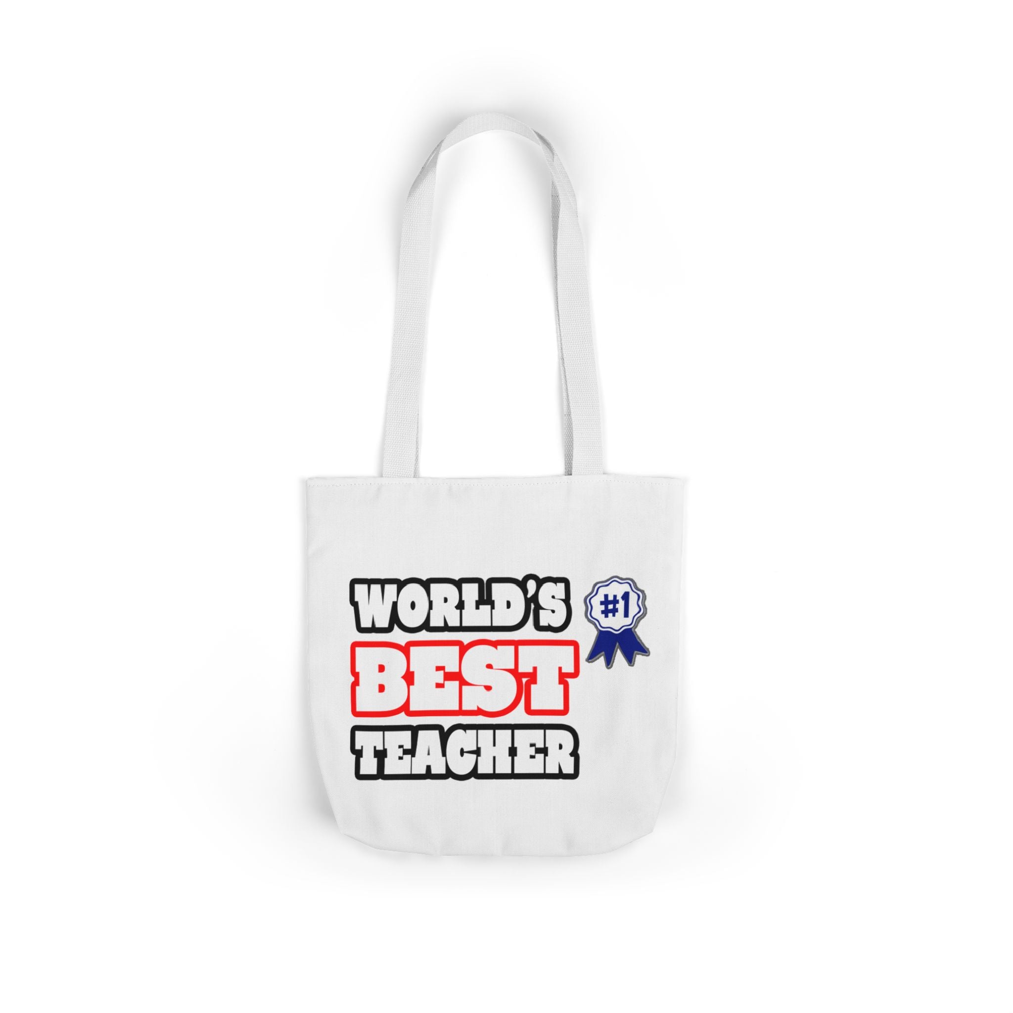 World's Best Teacher - Canvas Tote Bag, 5-Color Straps