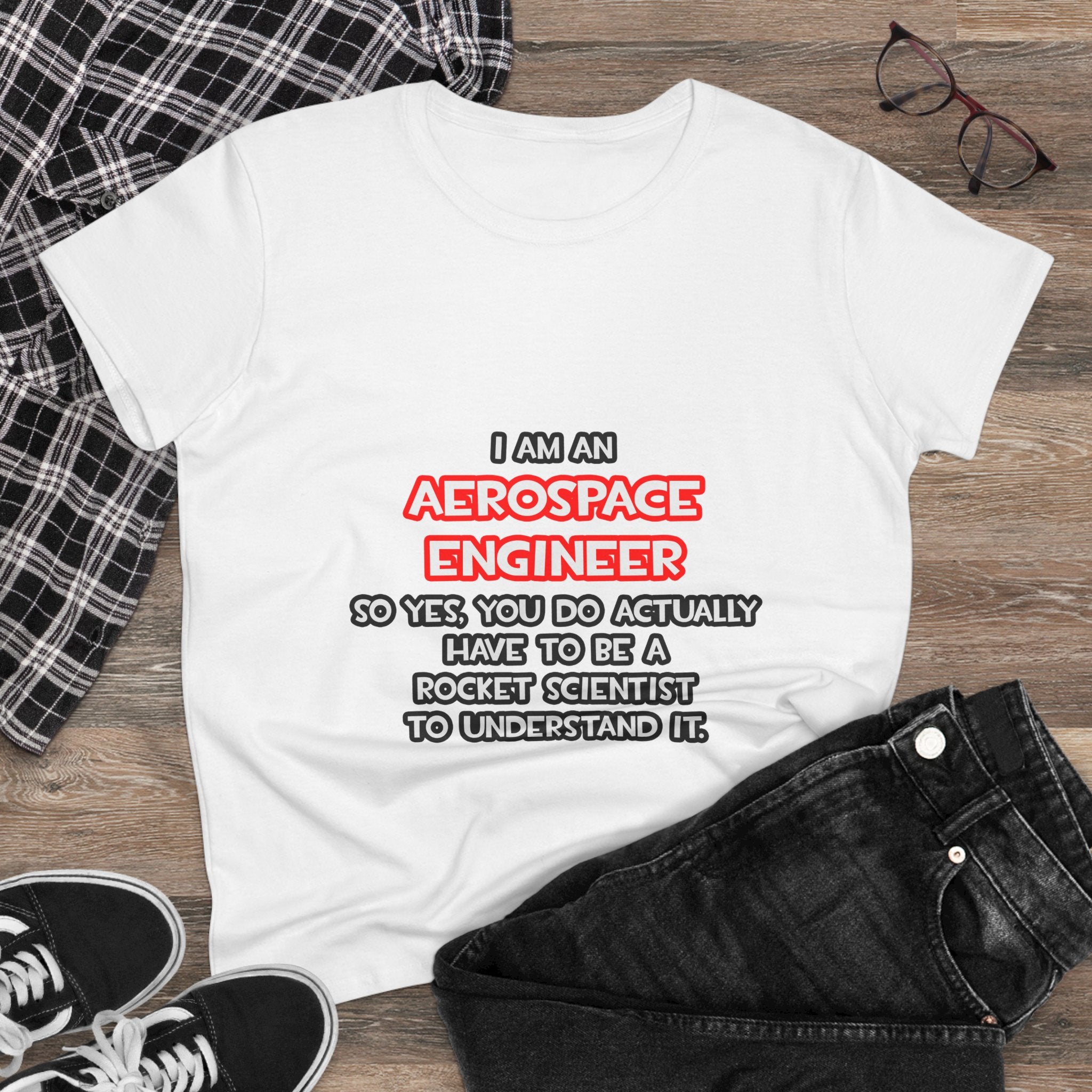 Rocket Scientist .. Funny Aerospace Engineer - Women's Midweight Cotton Tee
