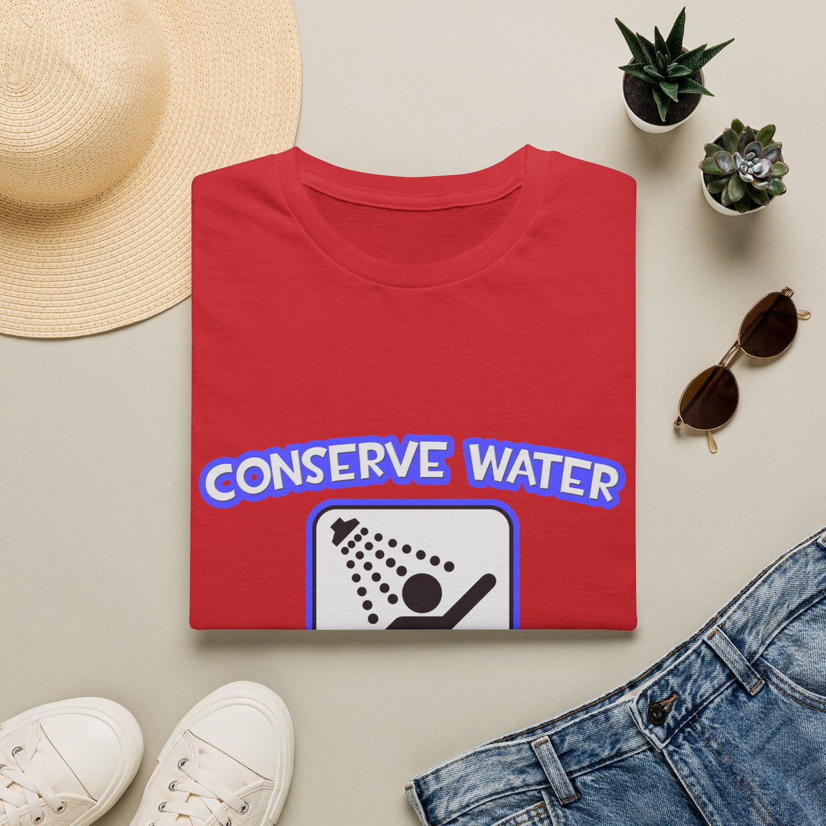 Conserve Water .. Shower With a Teacher - Unisex Softstyle T-Shirt