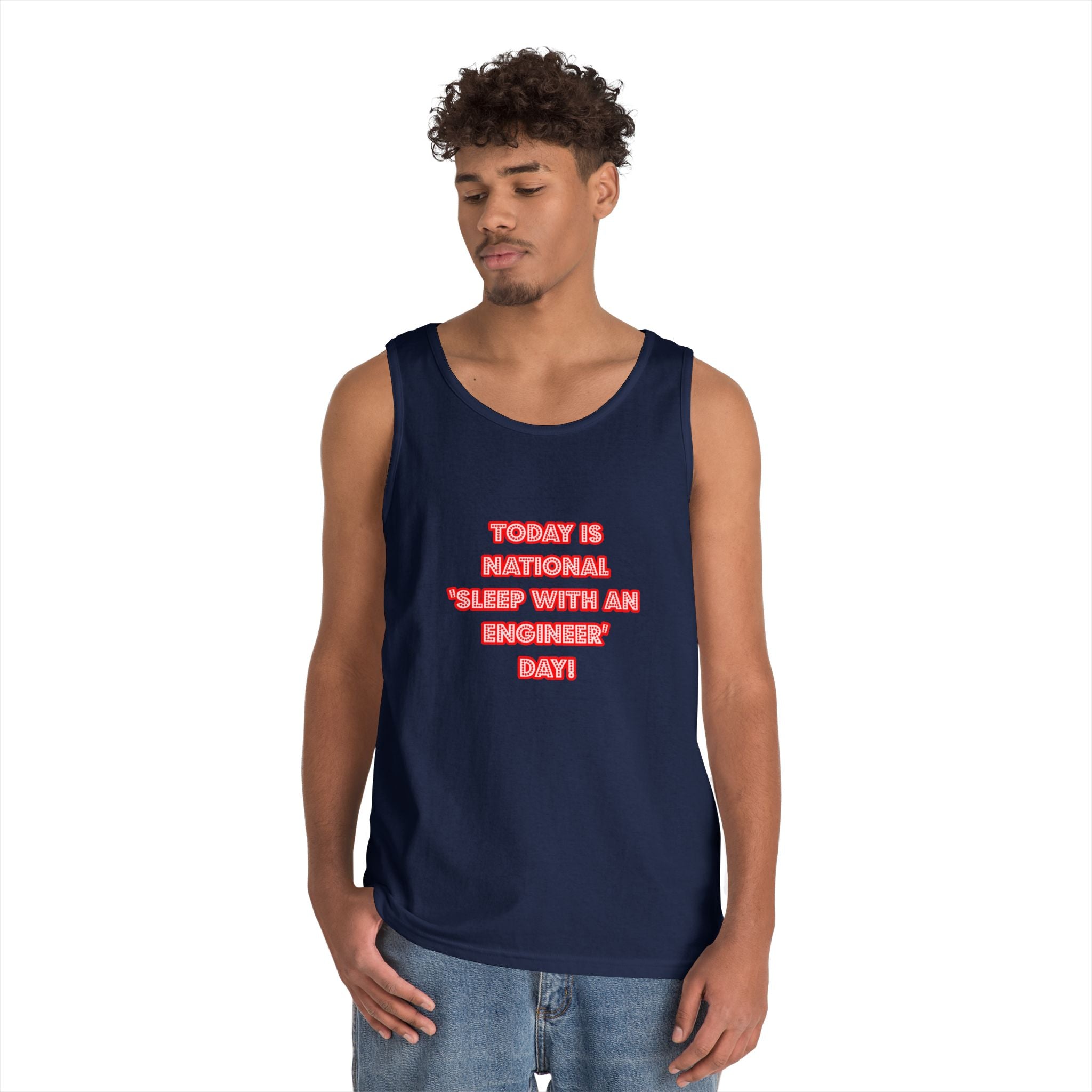 National 'Sleep With an Engineer' Day - Unisex Heavy Cotton Tank Top