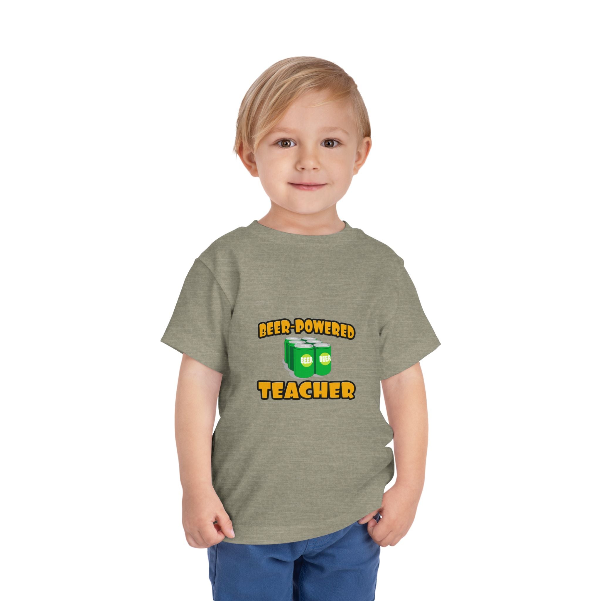 Beer Powered Teacher - Toddler Short Sleeve Tee