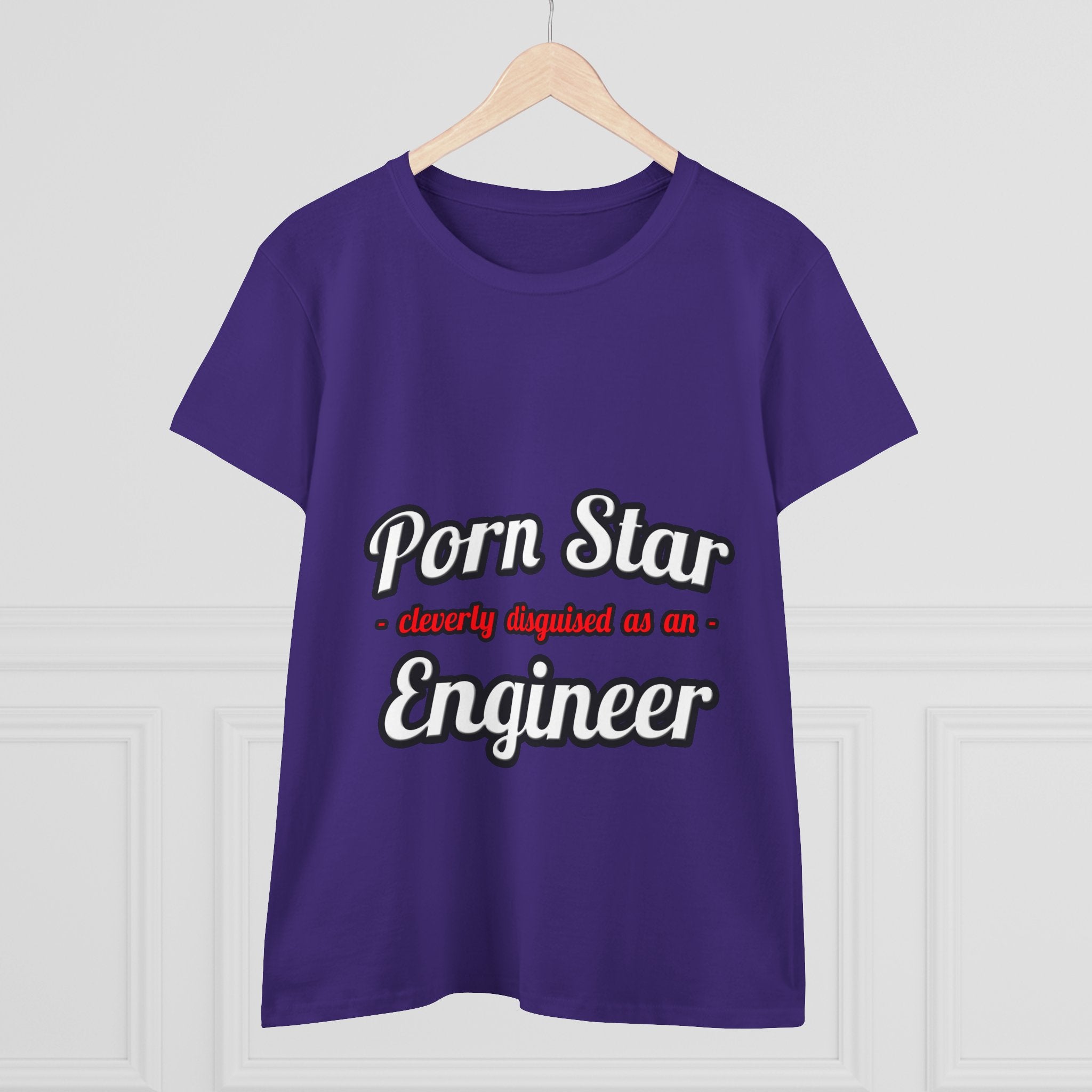 Porn Star...Engineer - Women's Midweight Cotton Tee
