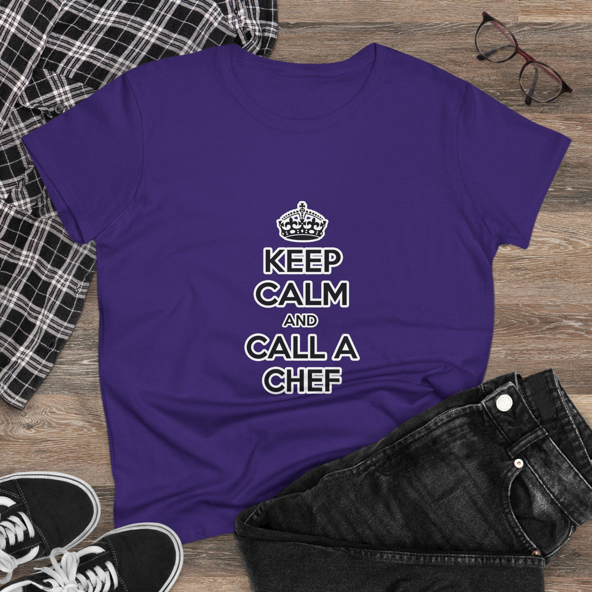 Keep Calm and Call a Chef - Women's Midweight Cotton Tee
