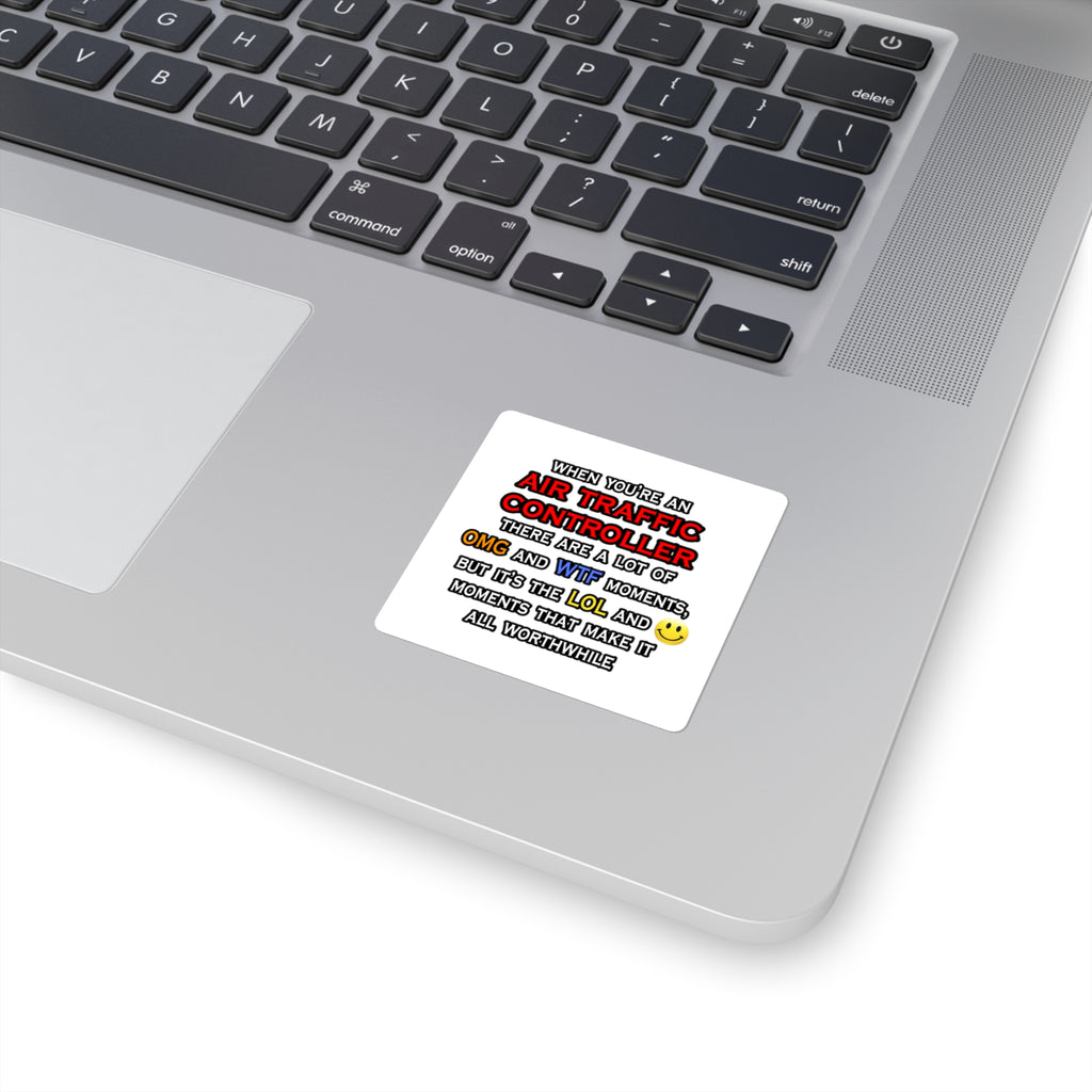 Funny Air Traffic Controller ... OMG WTF LOL - Square Stickers