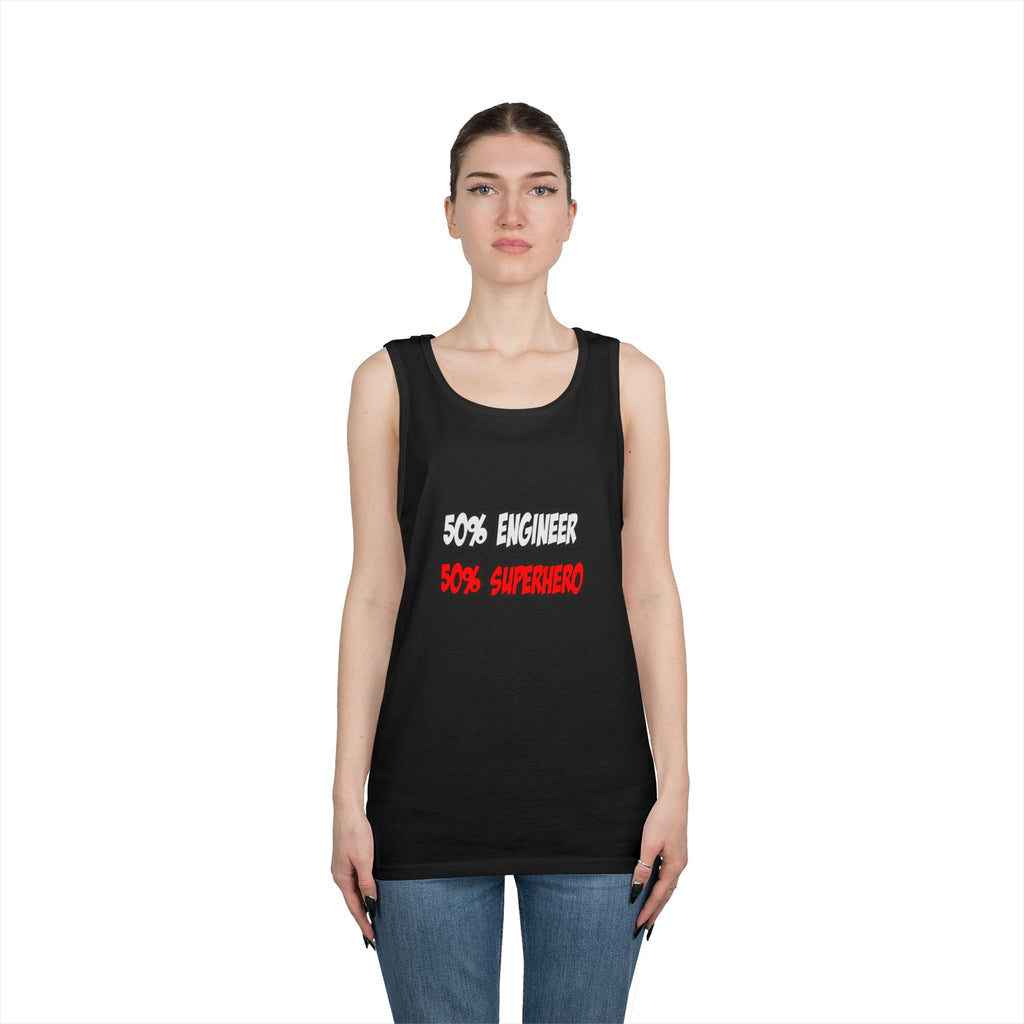 Half Engineer...Half Superhero - Unisex Heavy Cotton Tank Top