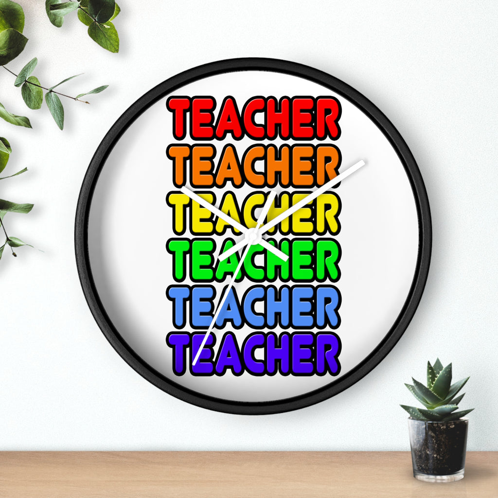 Rainbow Teacher - Wall Clock