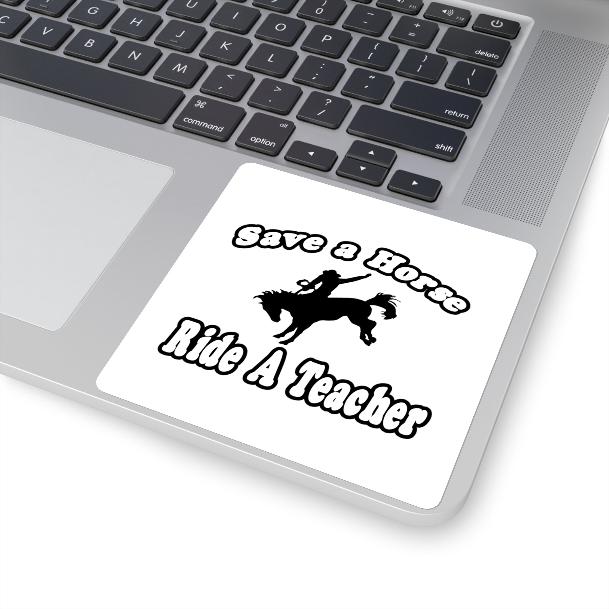 save horse ride teacher - Square Stickers