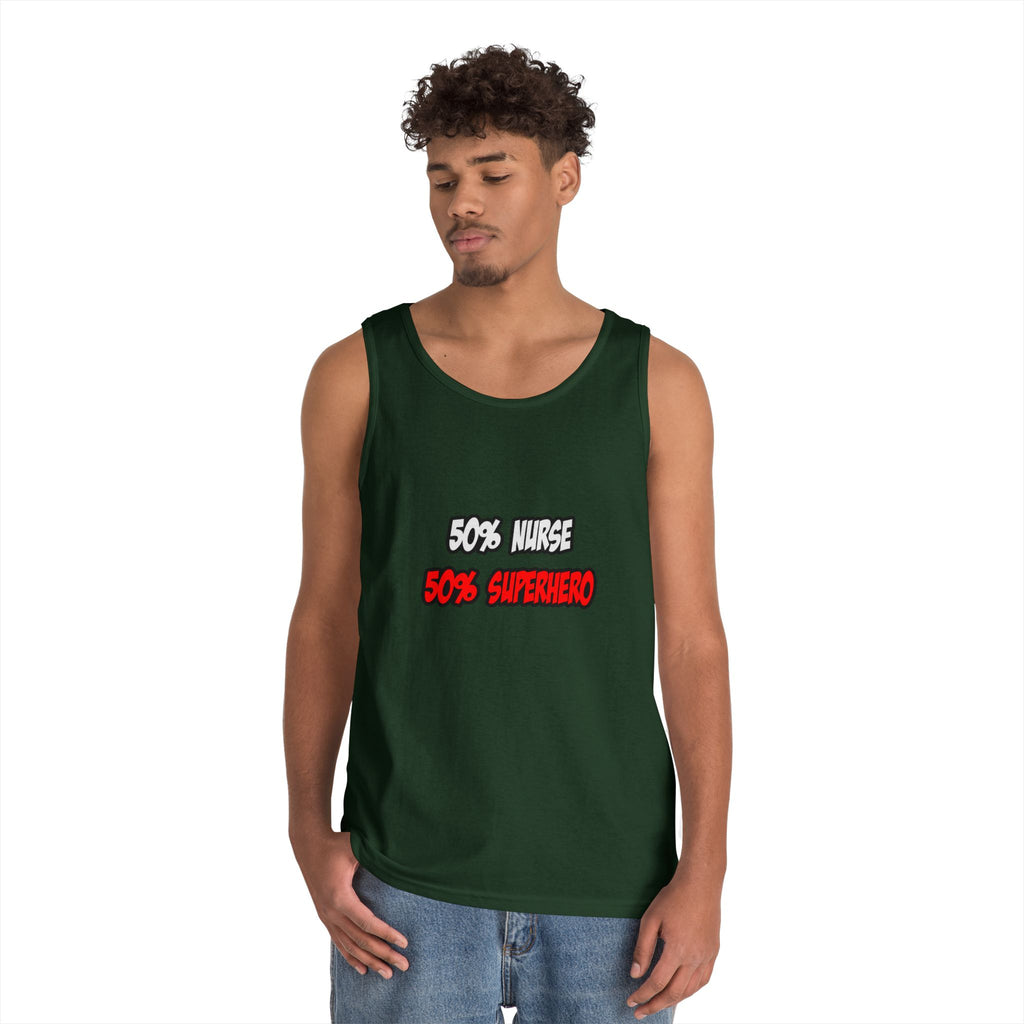 Half Nurse...Half Superhero - Unisex Heavy Cotton Tank Top
