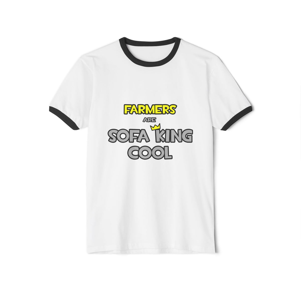 Farmers Are Sofa King Cool - Unisex Cotton Ringer T-Shirt