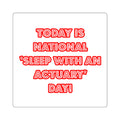 National 'Sleep With an Actuary' Day - Square Stickers