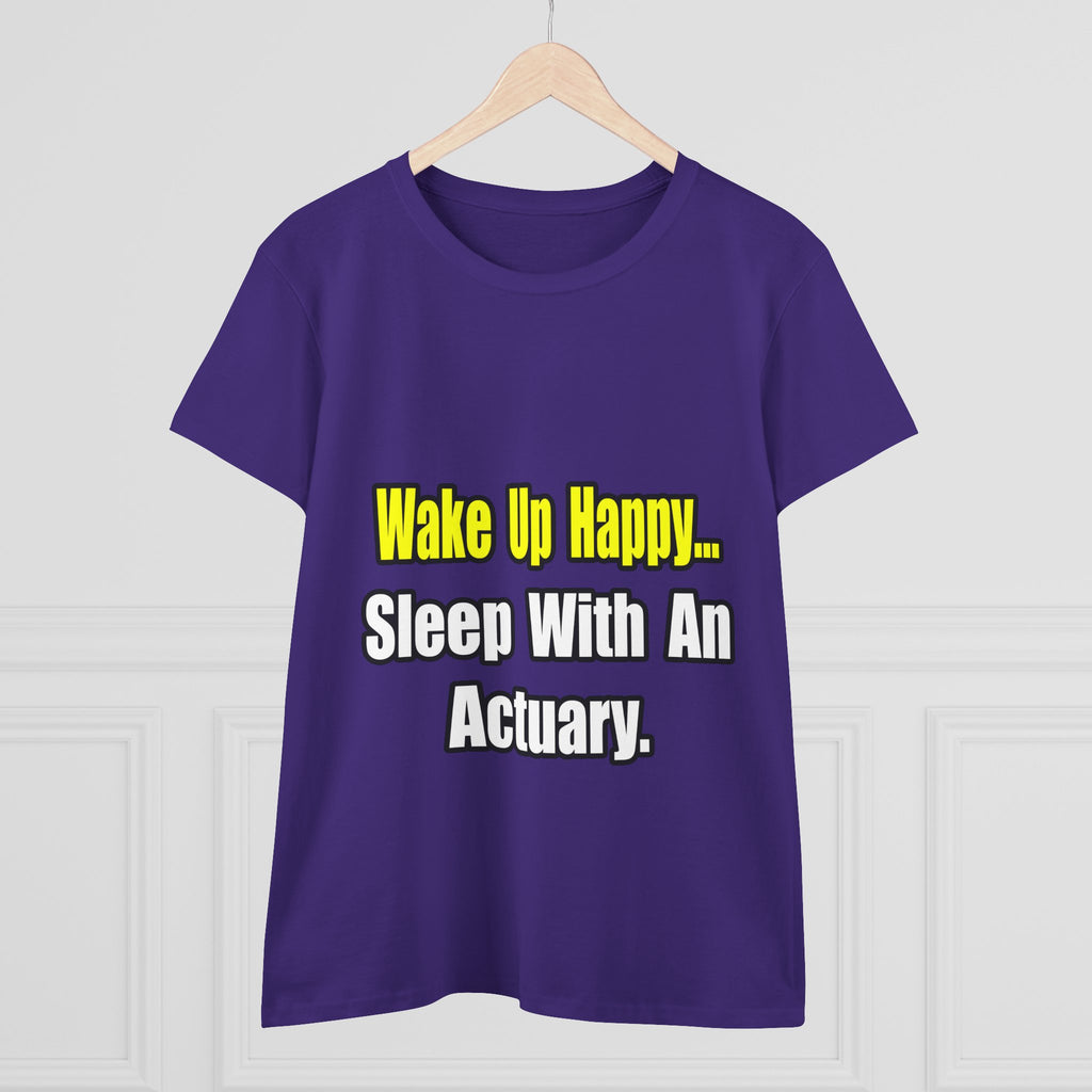 Sleep With an Actuary - Women's Midweight Cotton Tee