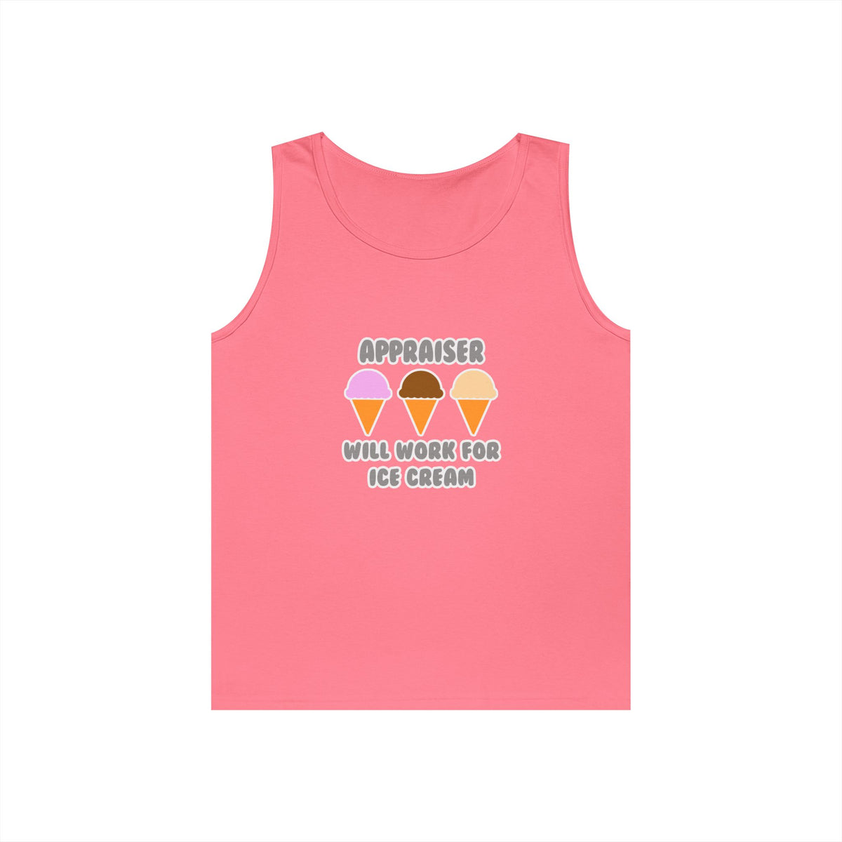 Appraiser ... Will Work For Ice Cream - Unisex Heavy Cotton Tank Top