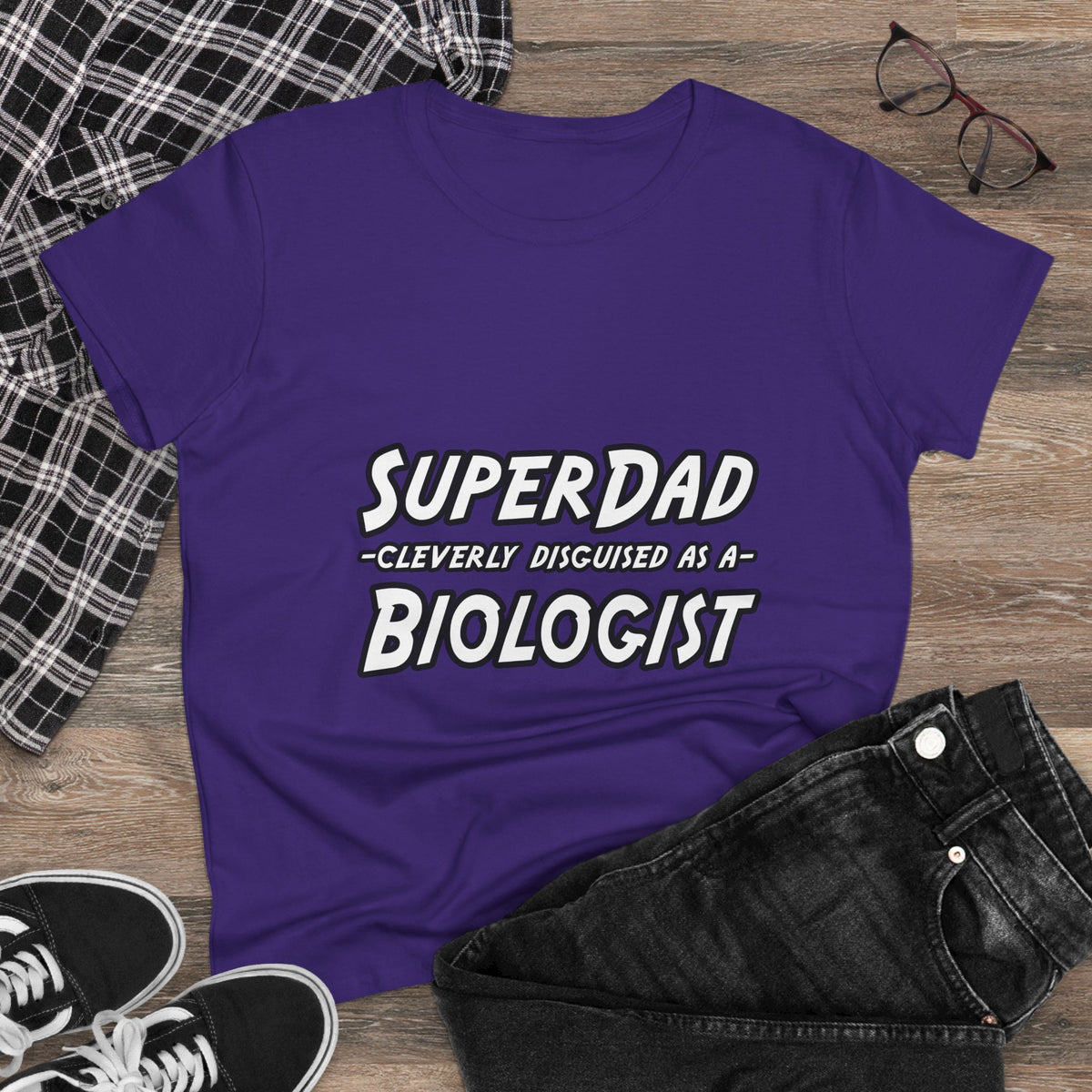 SuperDad Biologist - Women's Midweight Cotton Tee