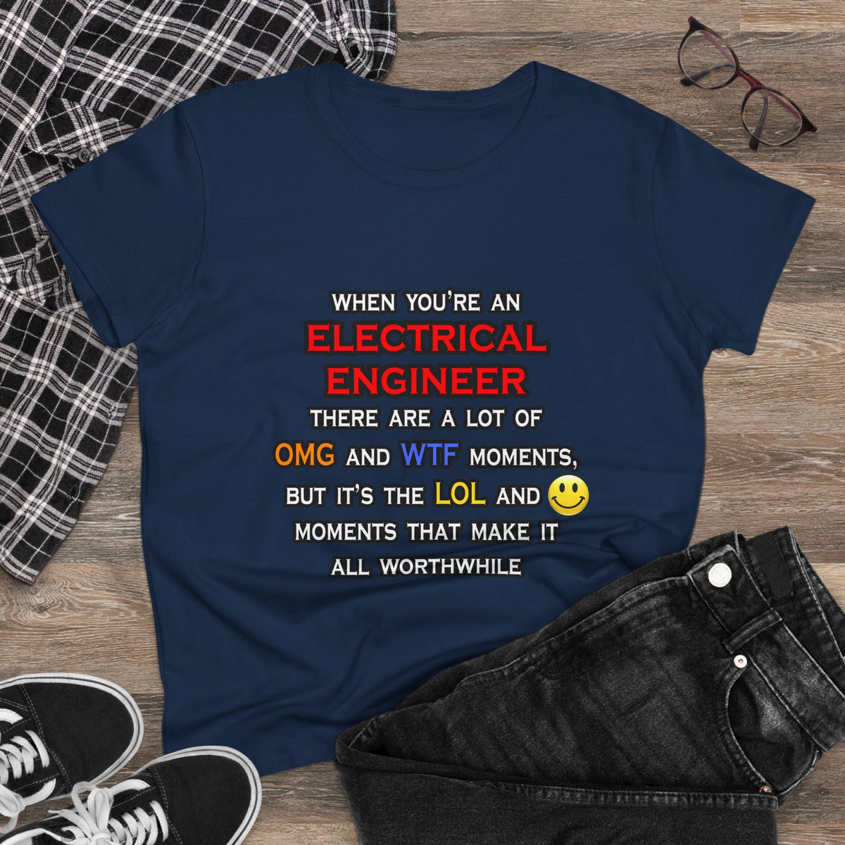 Funny Electrical Engineer ... OMG WTF LOL - Women's Midweight Cotton Tee