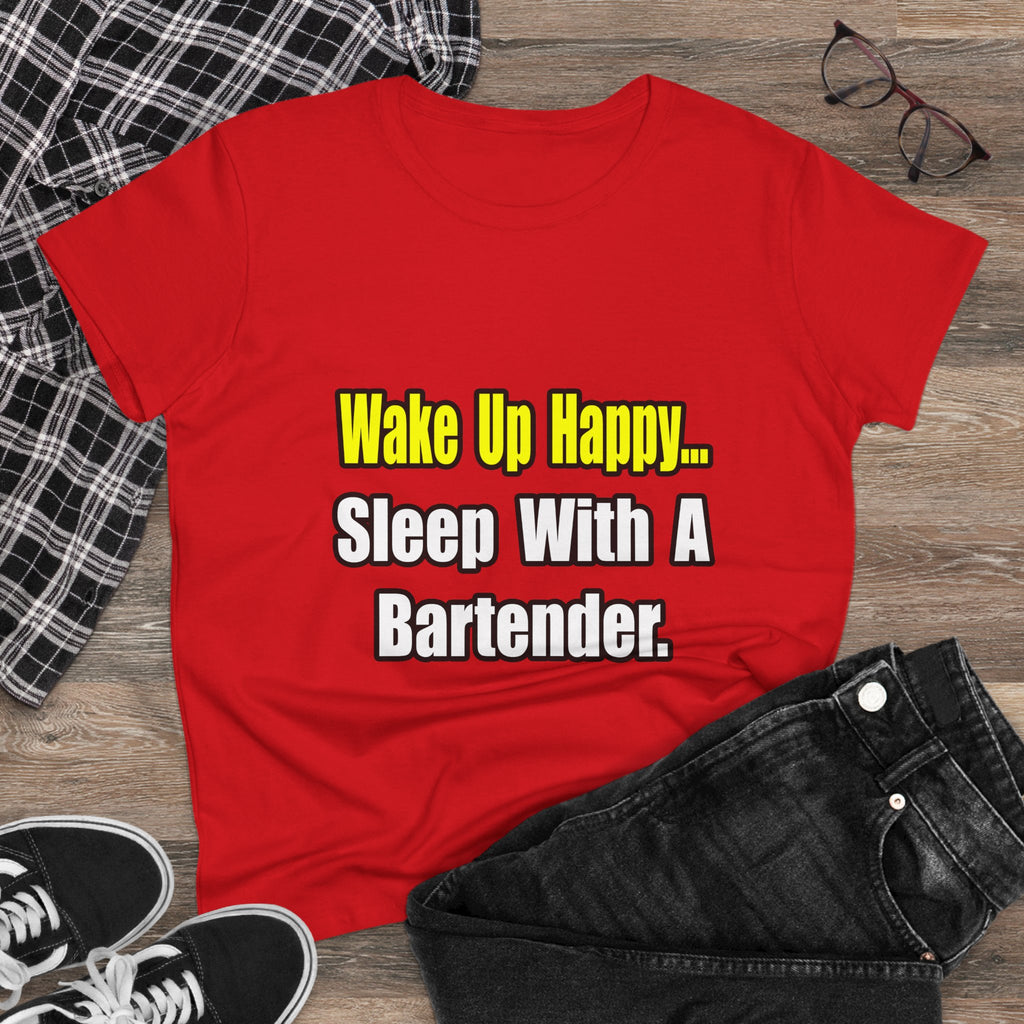 Sleep With a Bartender - Women's Midweight Cotton Tee