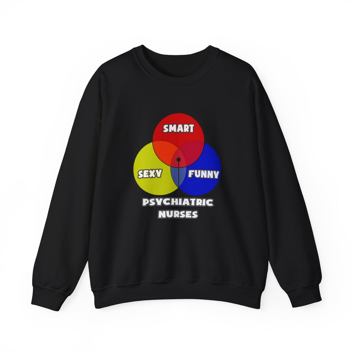 Venn Diagram .. Psychiatric Nurses - Unisex Heavy Blend™ Crewneck Sweatshirt