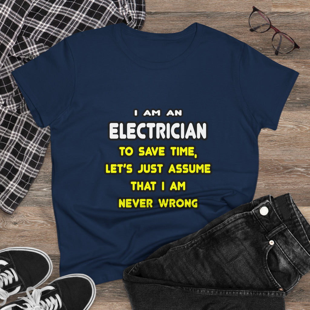 Funny Electrician T Shirts and Gifts - Women's Midweight Cotton Tee