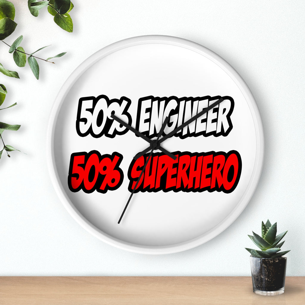 Half Engineer...Half Superhero - Wall Clock