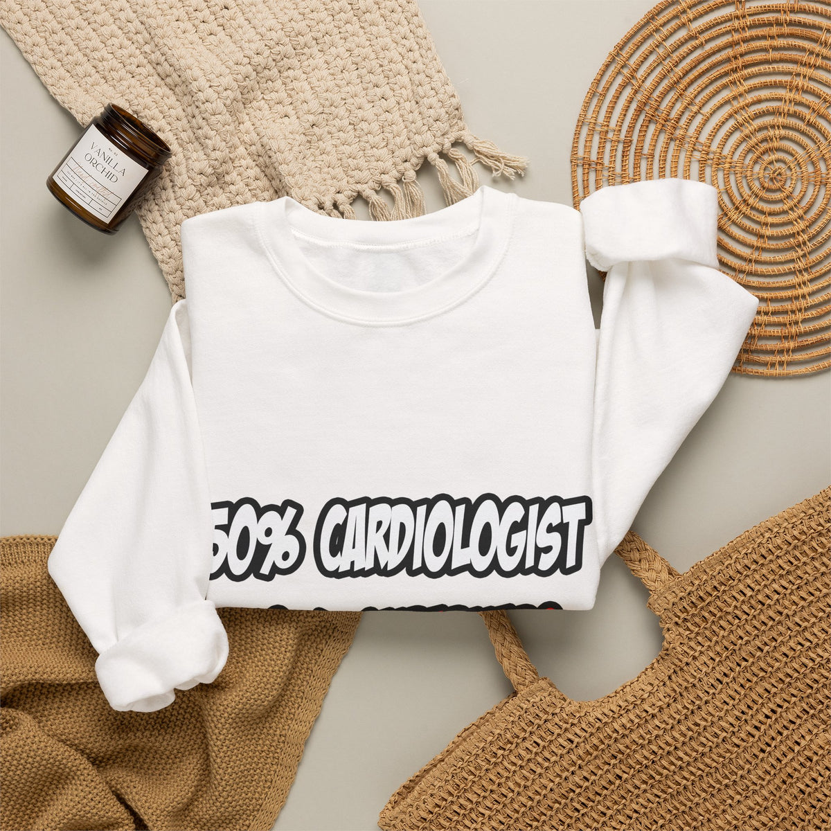 Half Cardiologist...Half Superhero - Unisex Heavy Blend™ Crewneck Sweatshirt