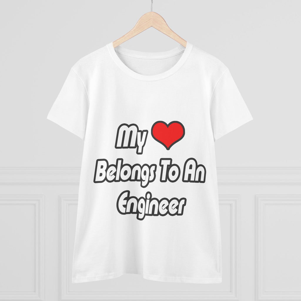 My Heart Belongs To An Engineer - Women's Midweight Cotton Tee