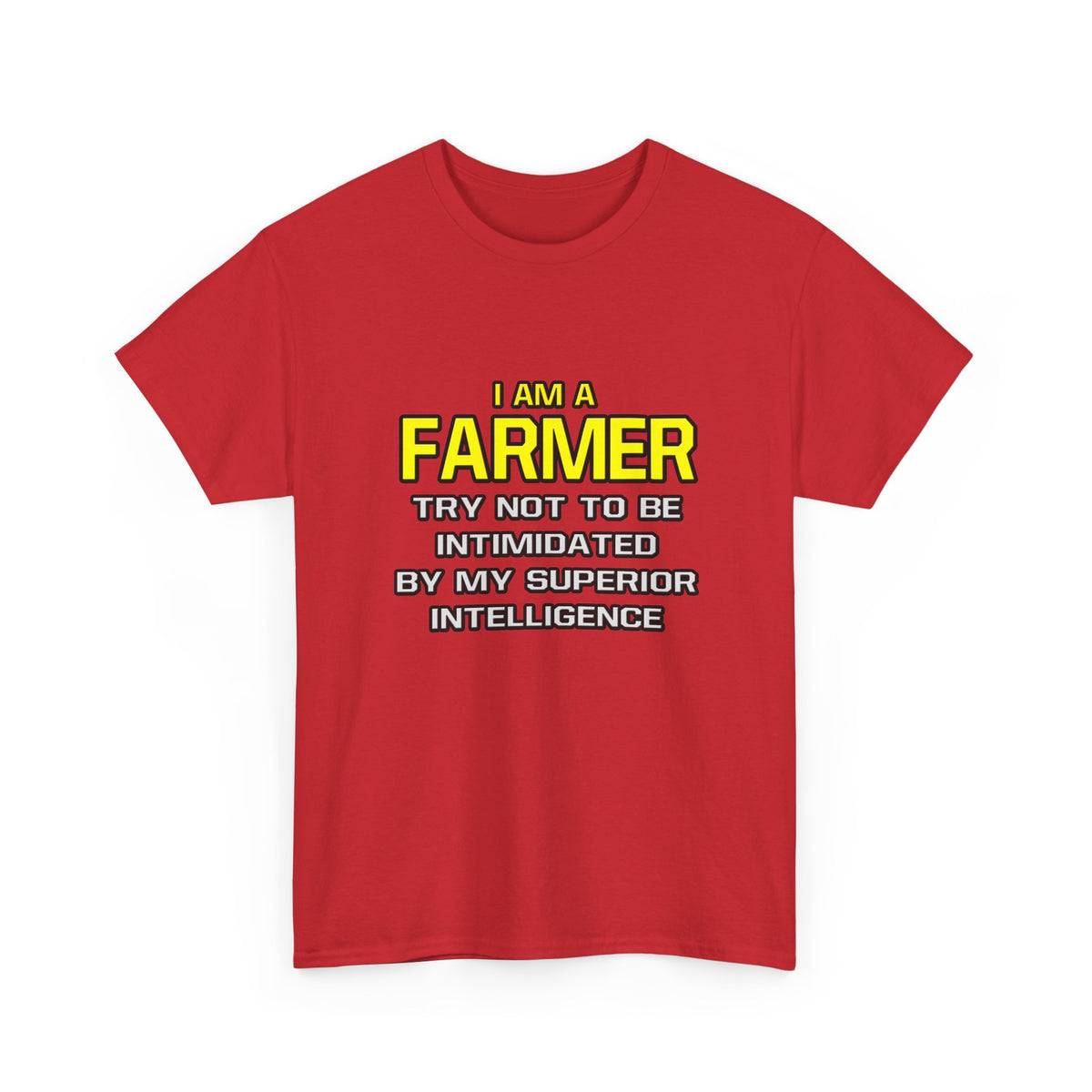 Farmer...Superior Intelligence - Unisex Heavy Cotton Tee