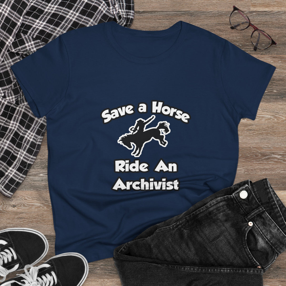 Save a Horse, Ride an Archivist - Women's Midweight Cotton Tee