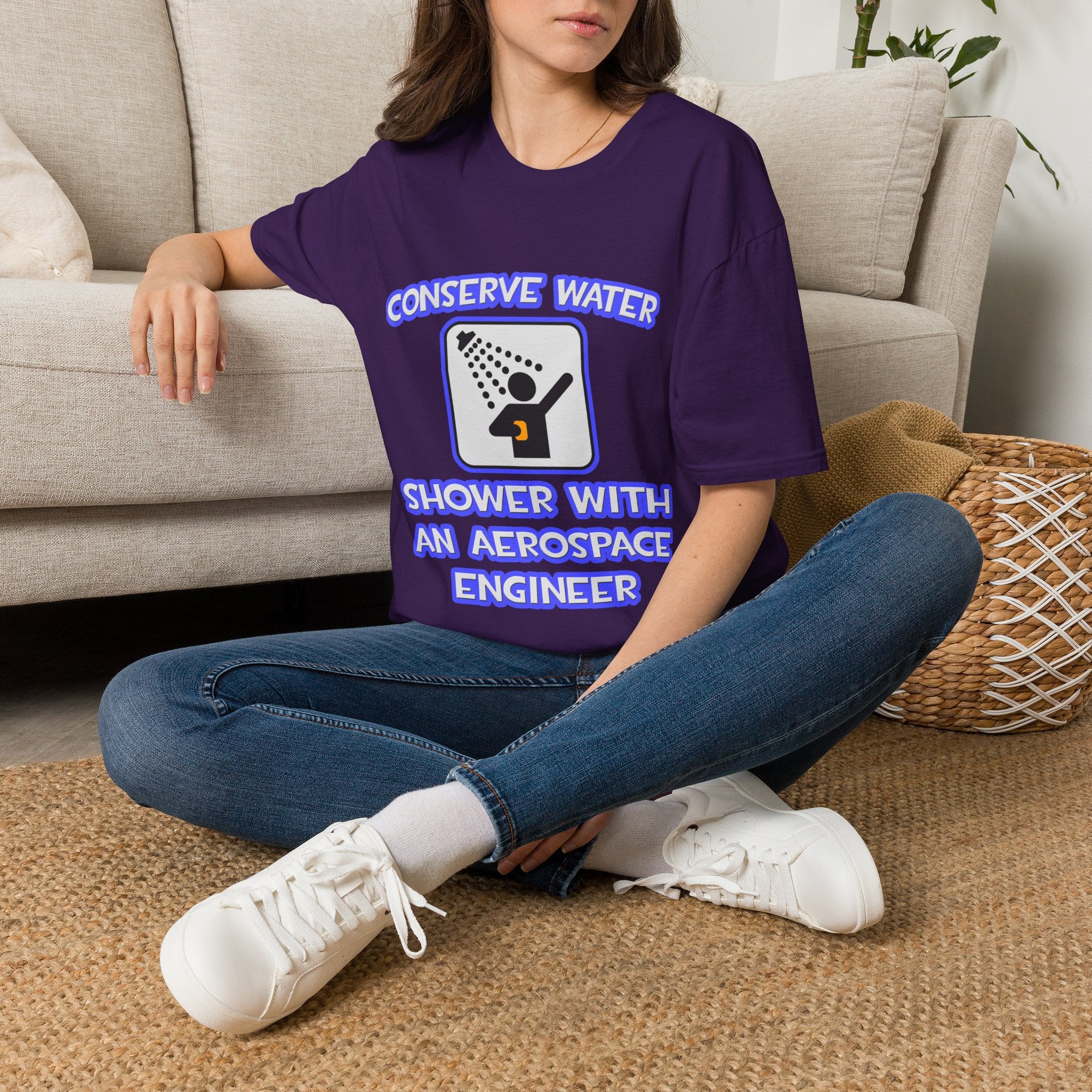 Conserve Water .. Shower With Aerospace Engineer - Unisex Softstyle T-Shirt