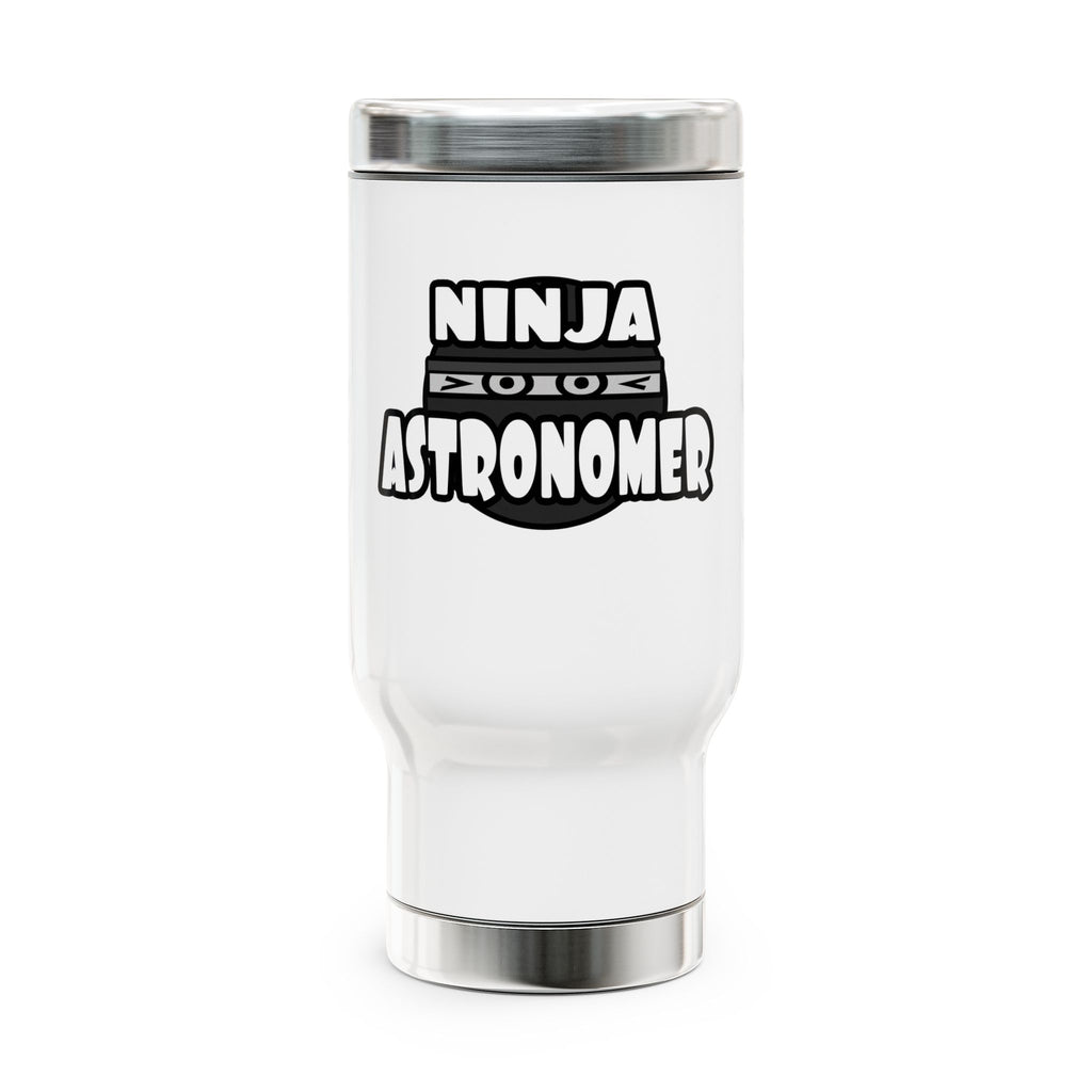 Ninja Astronomer - Stainless Steel Travel Mug with Handle, 14oz