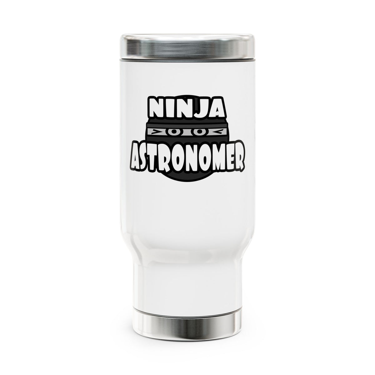 Ninja Astronomer - Stainless Steel Travel Mug with Handle, 14oz