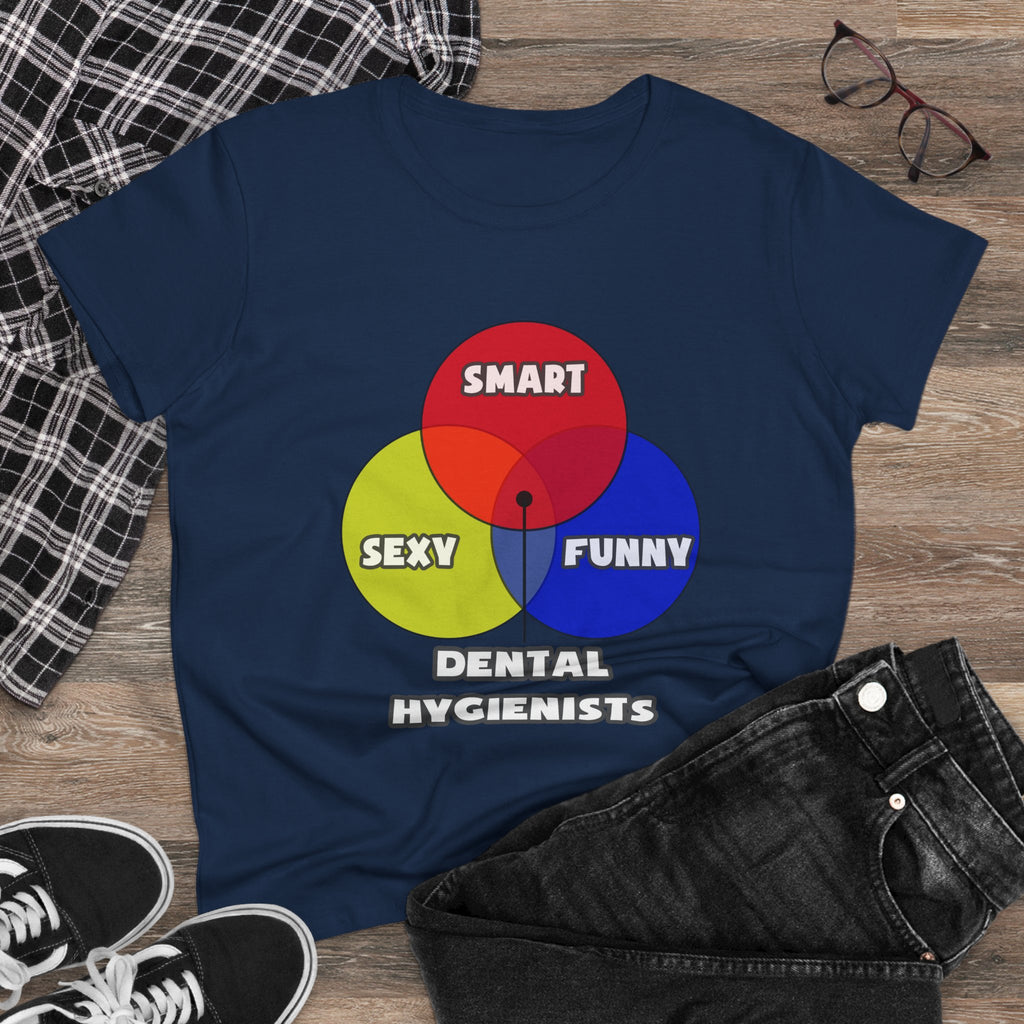 Venn Diagram .. Dental Hygienist - Women's Midweight Cotton Tee